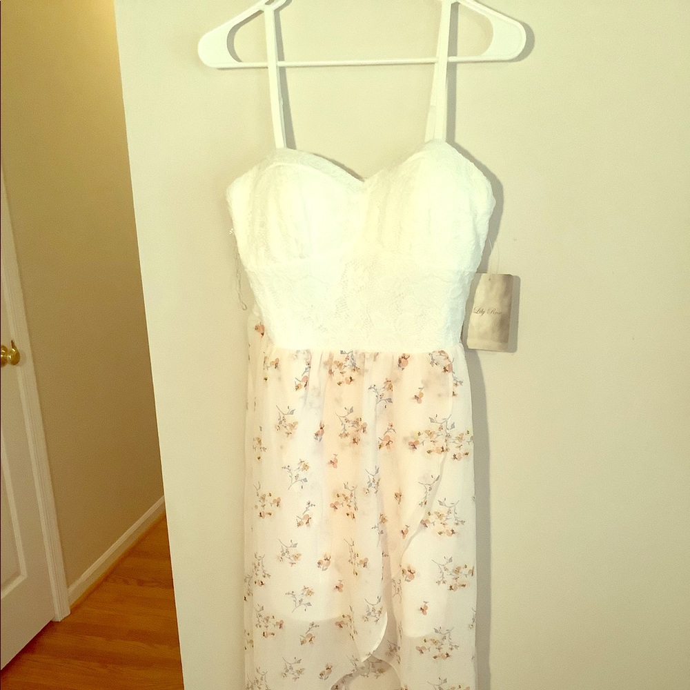 NWT Lily Rose Asymmetrical Dress Floral - XL